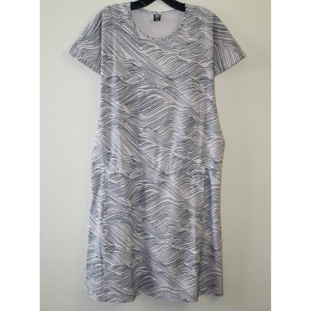 Helly Hansen Pink Cloud Thalia Print Dress 2.0 Cinch Waist Short Sleeve L